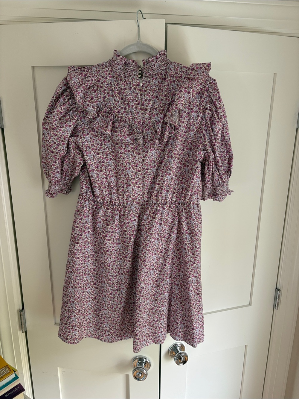 Girls' Pink Floral Ruffle Dress